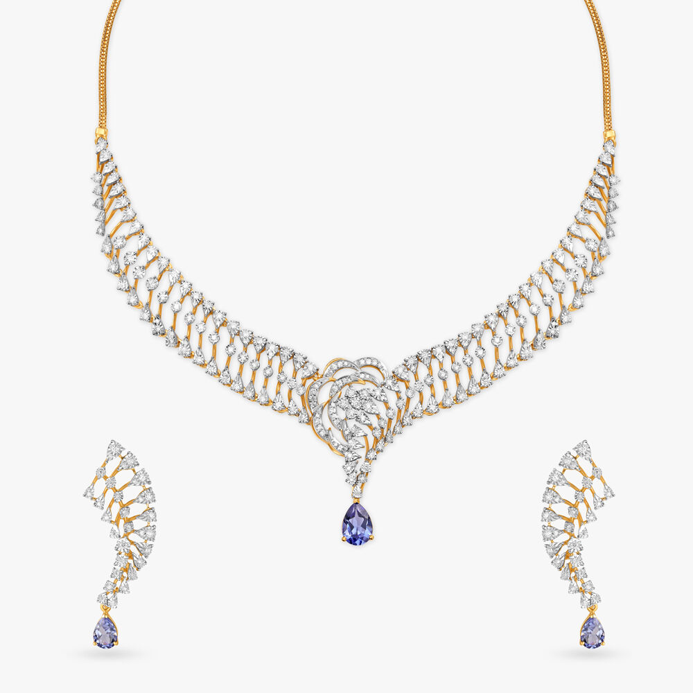 Gold and deals diamond necklace