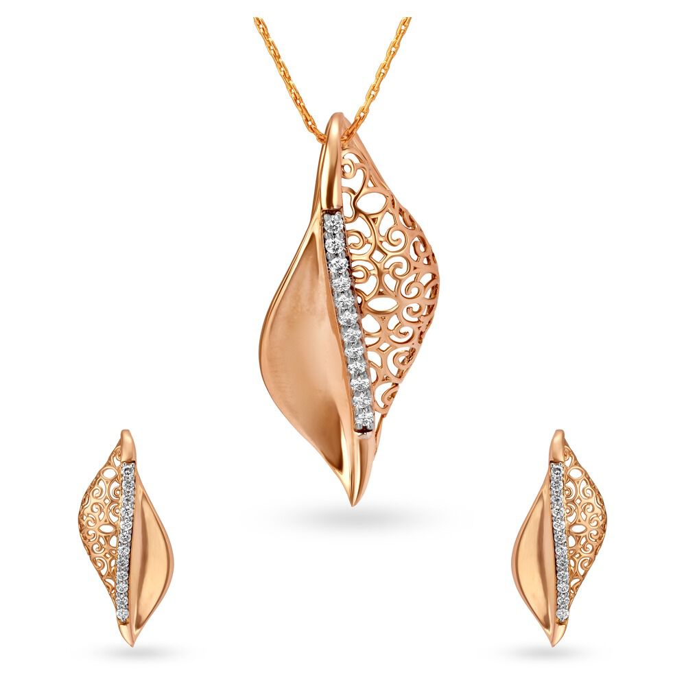 Tanishq pendant deals set diamond