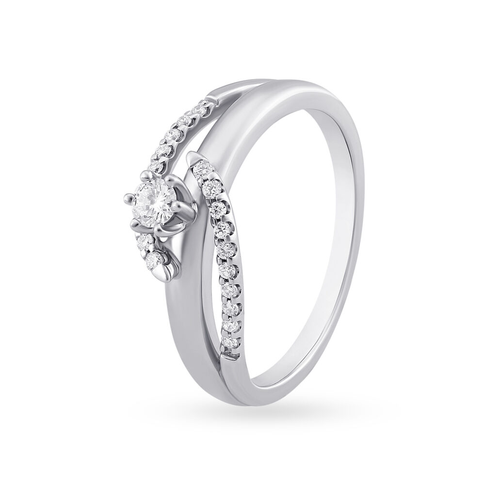 Buy Classic 950 Karat White Gold And Diamond Finger Ring at Best Price |  Tanishq UAE