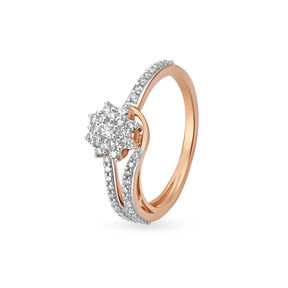 18KT Fashionable Rose Gold Diamond Ring
