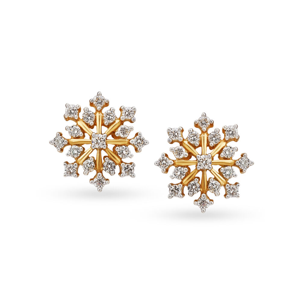 Snowflake gold deals earrings