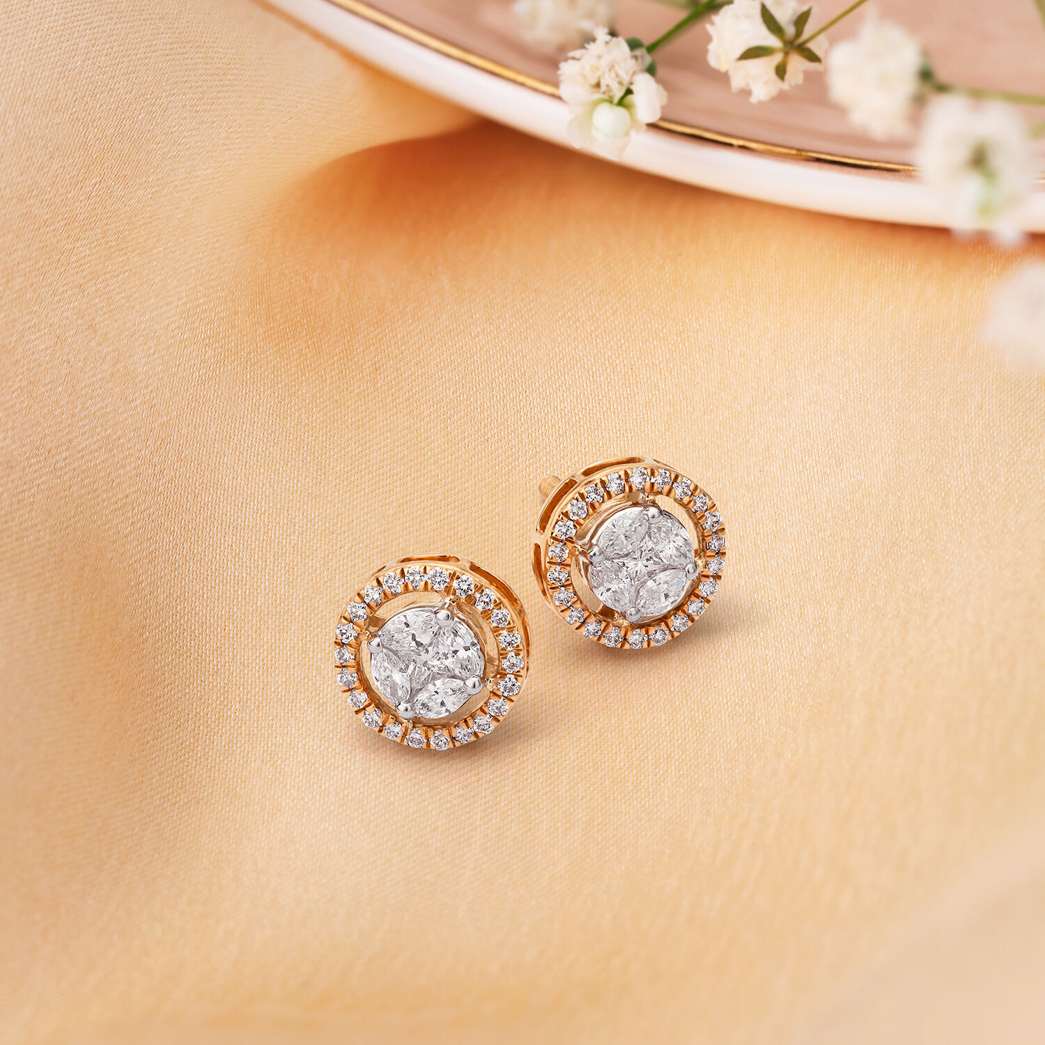 Diamond earrings deals with rose gold