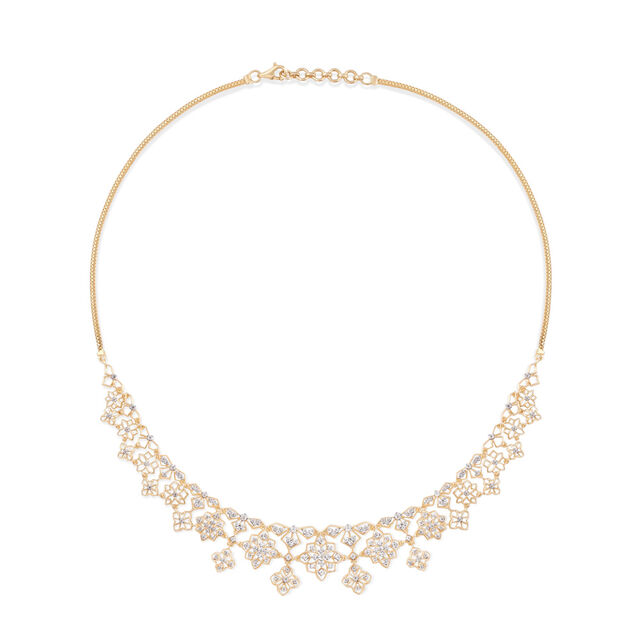 Floral Lattice Gold and Diamond Necklace,,hi-res image number null