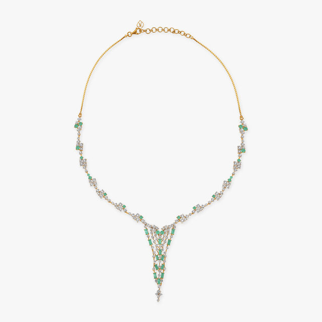 Burst of Shimmer Diamond and Emerald Necklace,,hi-res image number null