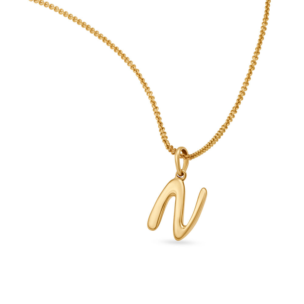 Letter n deals gold pendant