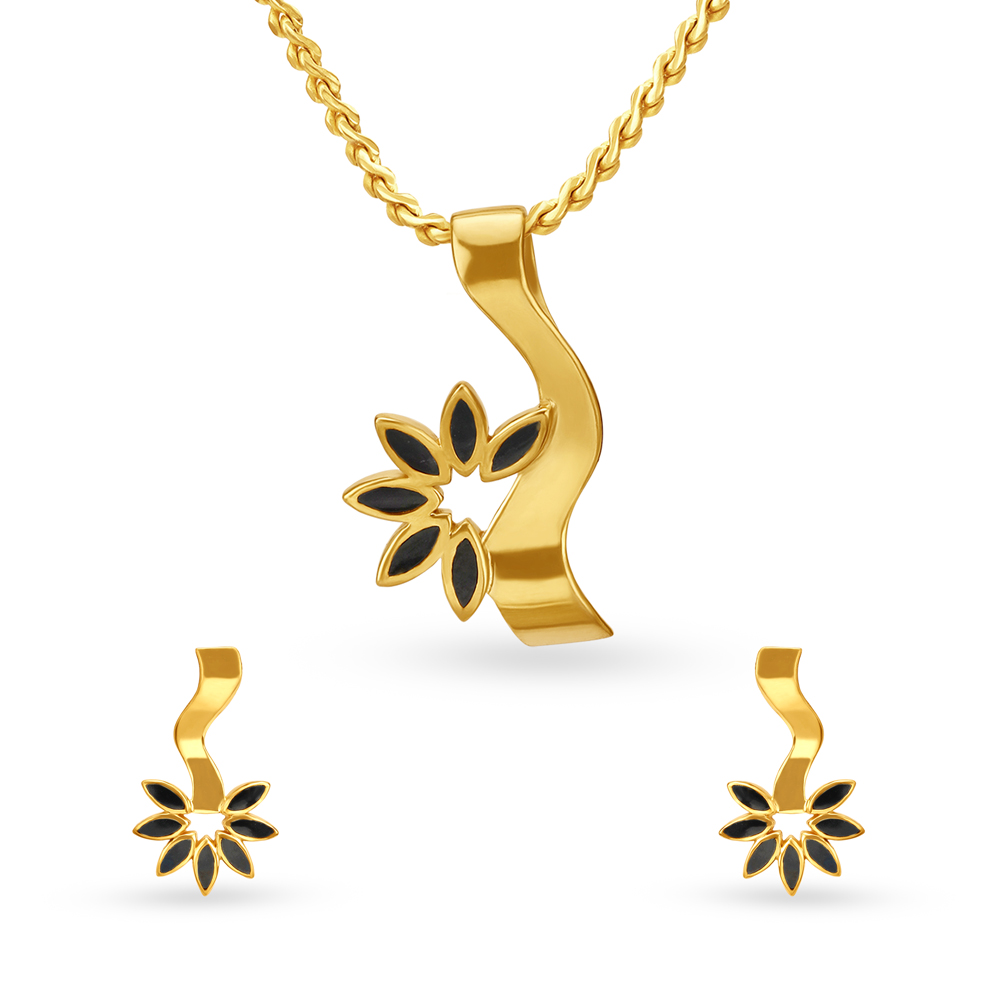 Gold pendant store set tanishq