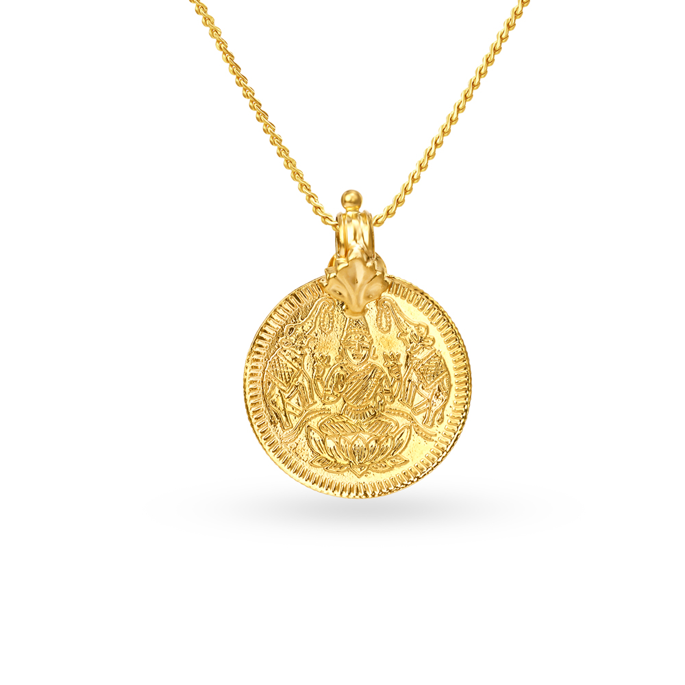 Buy Glorious Gold Lakshmi Kasu Pendant at Best Price | Tanishq UAE