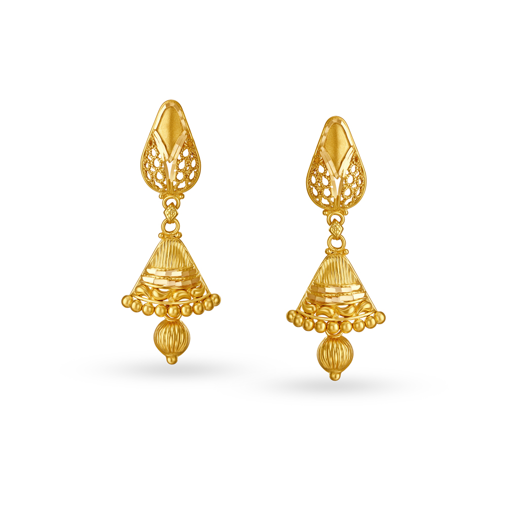 Magnificent Antique Gold Stud Earrings