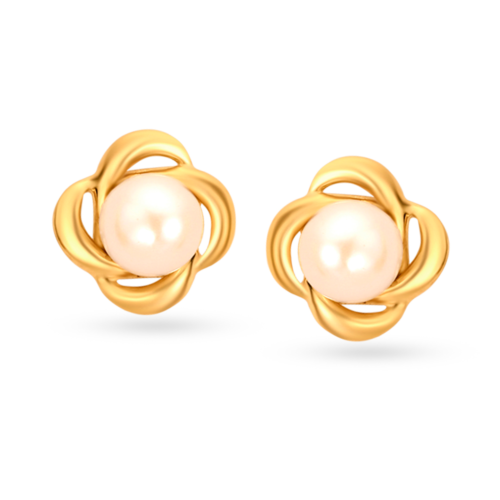 Gleaming Pearl and Diamond Drop Earrings