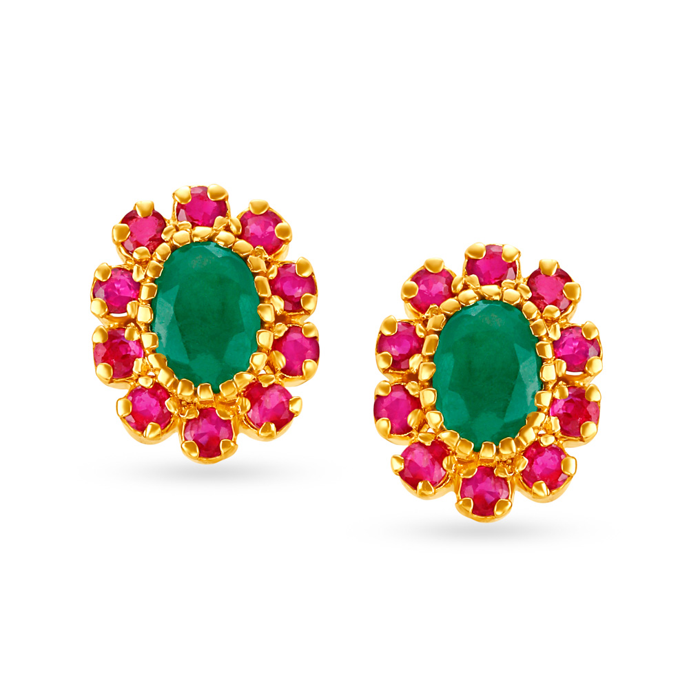 Buy Charming 22 Karat Gold And Ruby Stud Earrings at Best Price ...