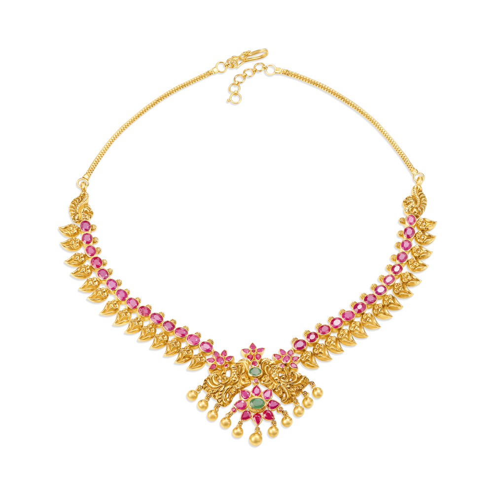 Tanishq shop ruby necklace