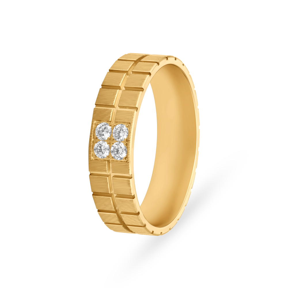 Buy Sophisticated Geometric 4 Stone Diamond Gold Finger Ring at