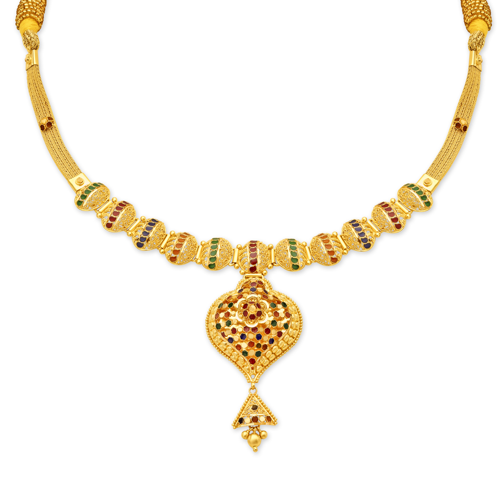 Buy Charming Gold Necklace Set for the Marwari Bride at Best Price ...