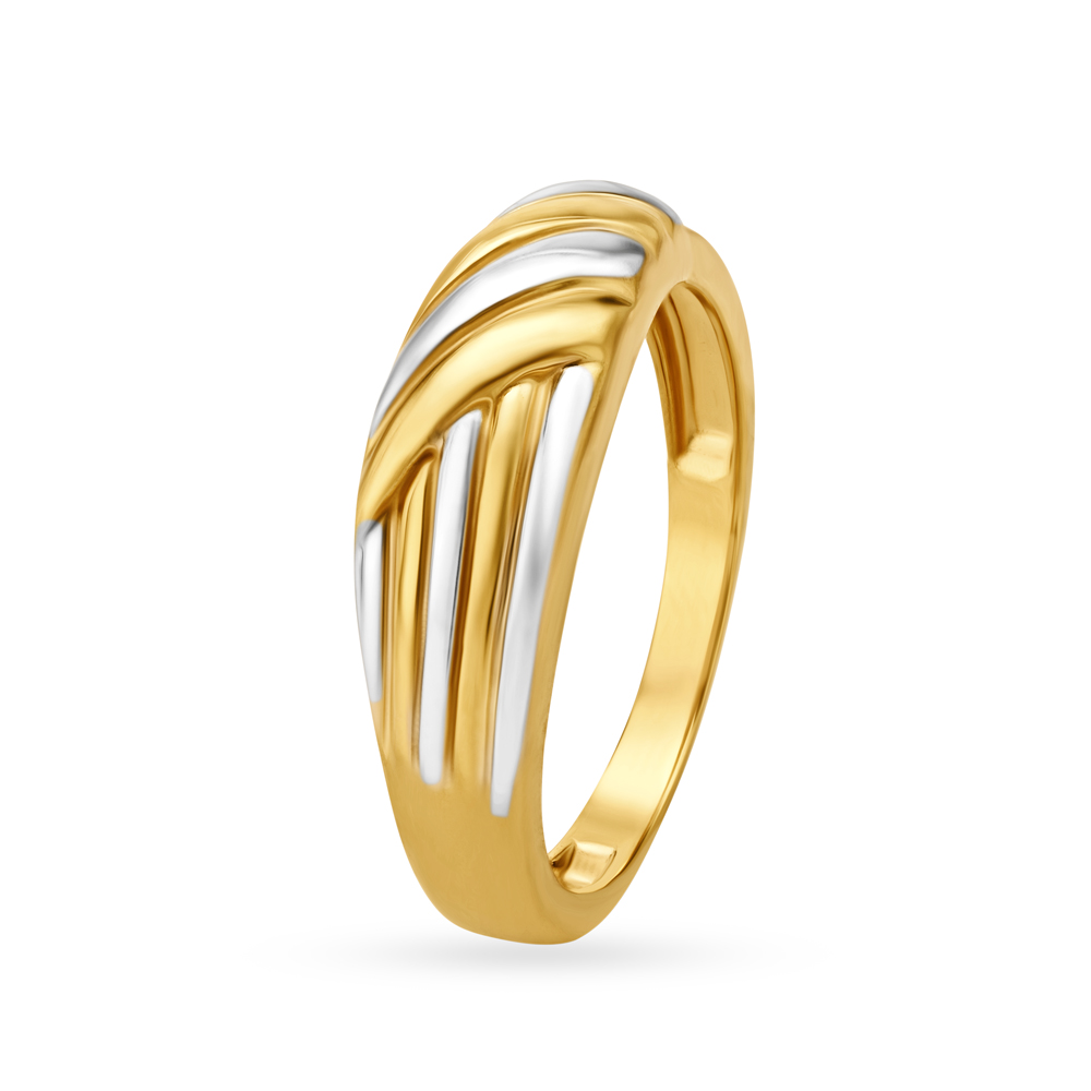 Riveting 22 Karat Yellow Gold Ring With Typography