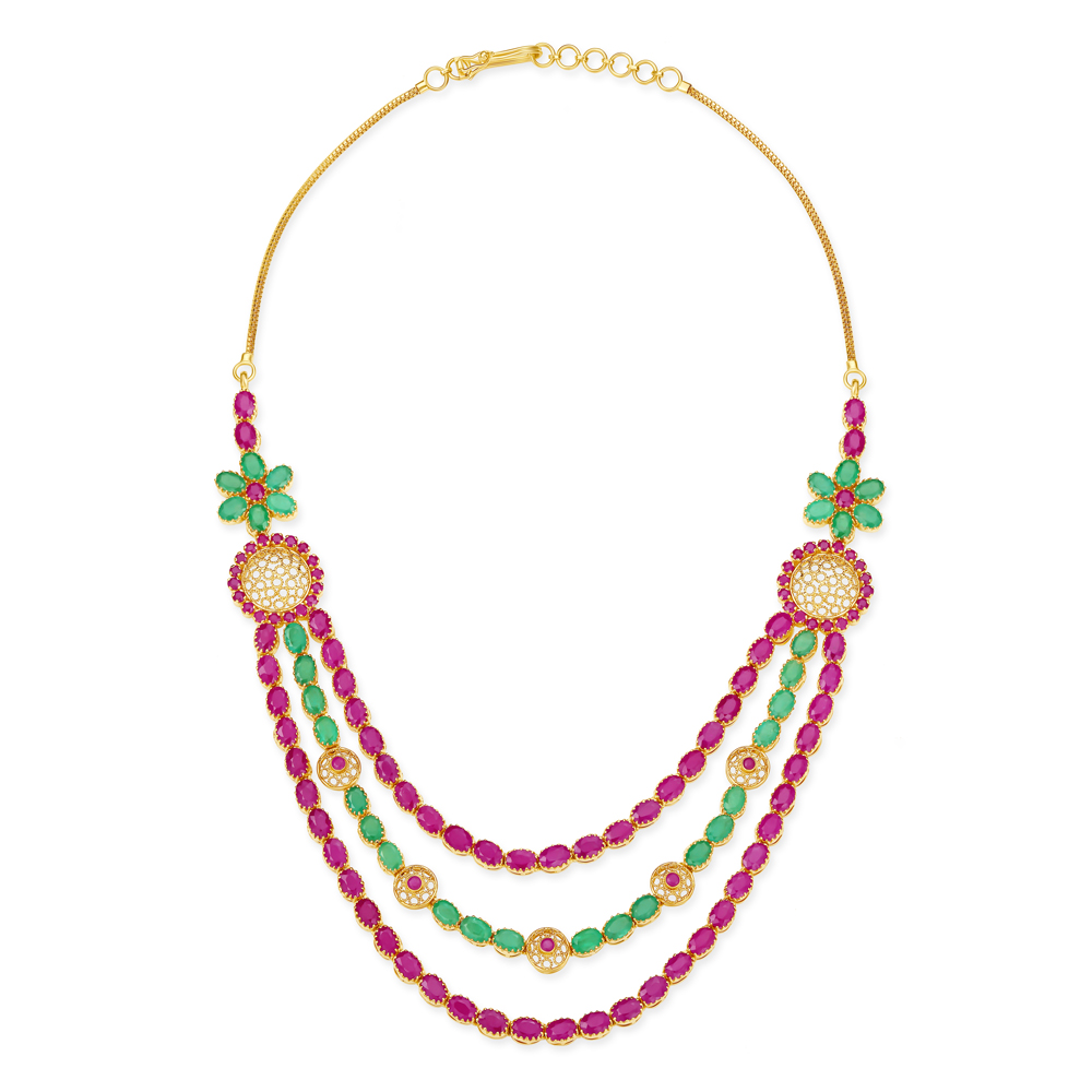 Ruby and deals emerald gold necklace