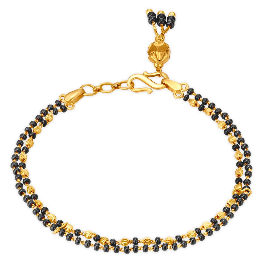 Black beads deals bracelet gold