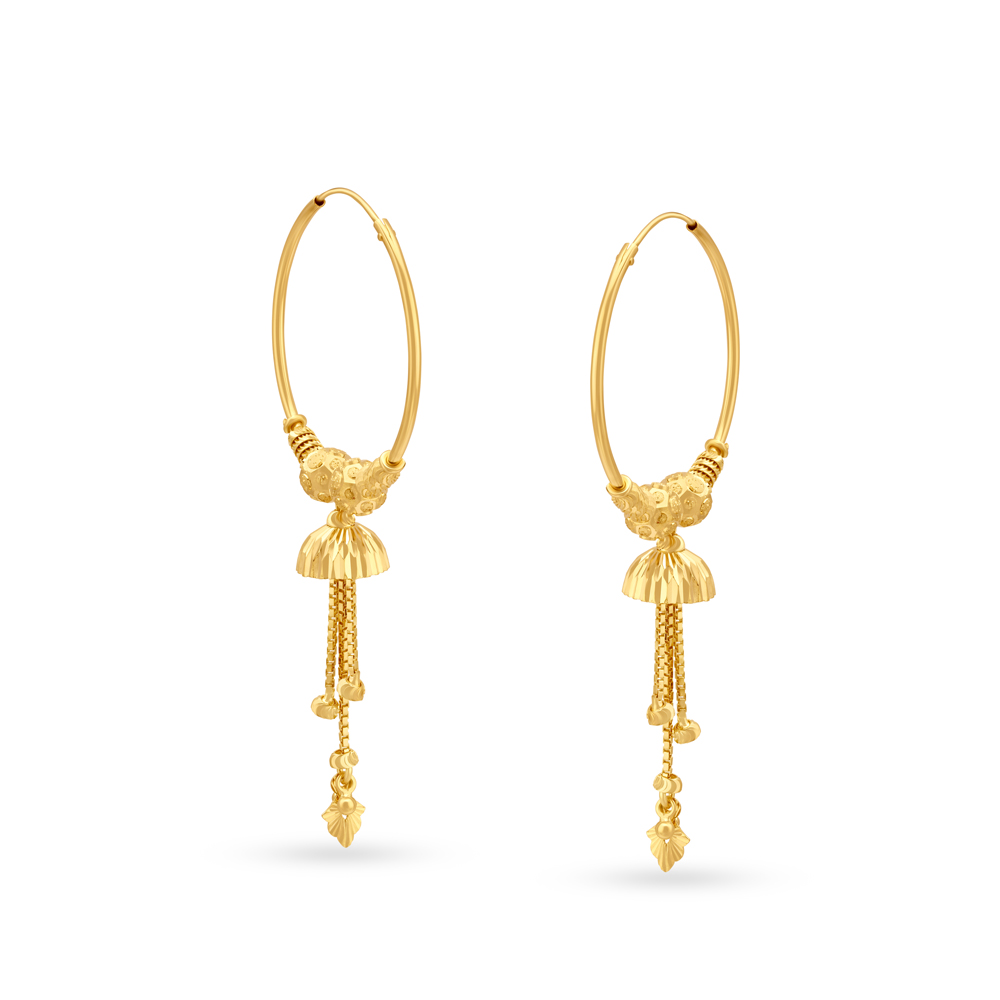 Round Design 22K Gold Traditional Double Layer earrings – atjewels.in