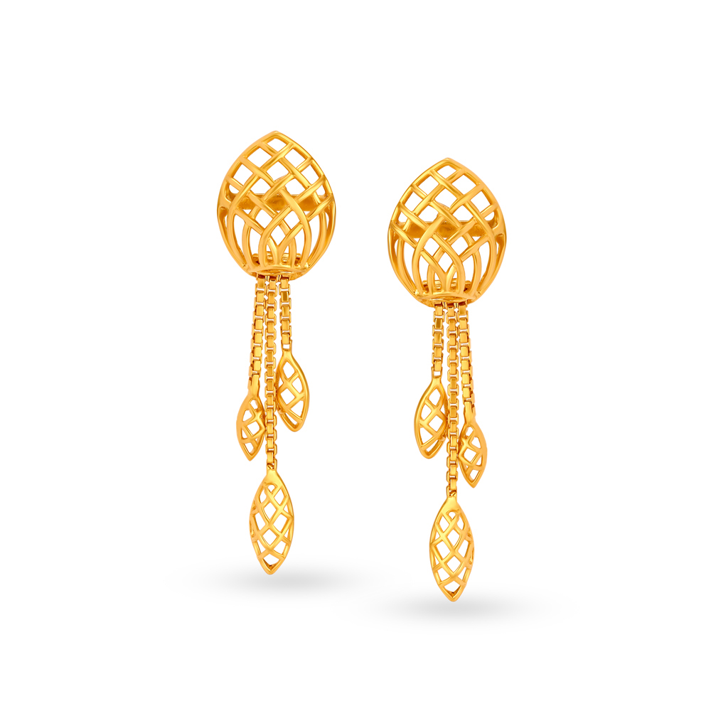 Buy Mesmerising Gold Drop Earrings At Best Price Tanishq Uae 3988