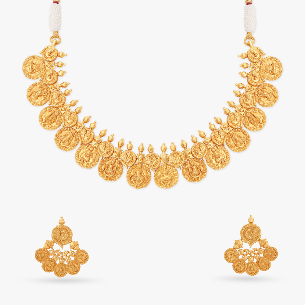 Buy Perini Dance Gold Necklace Set at Best Price | Tanishq UAE