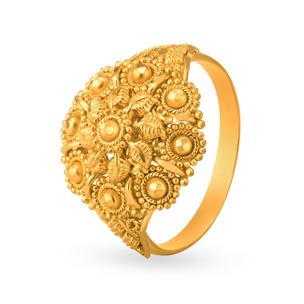 Buy Tanishq 22 Karat Yellow Gold Finger Ring at Best Price | Tanishq UAE